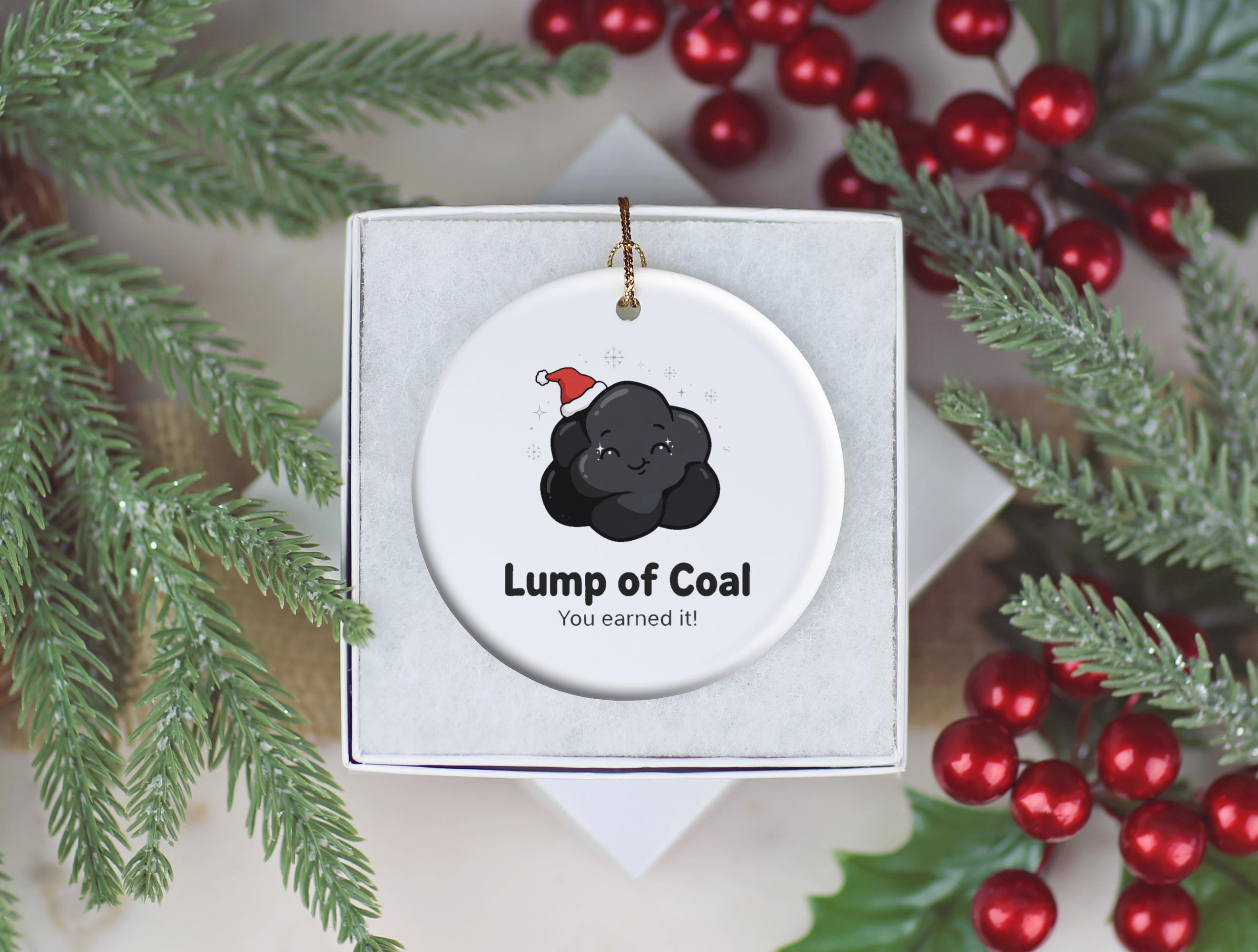 Funny Lump of Coal Ceramic Christmas Ornament 2