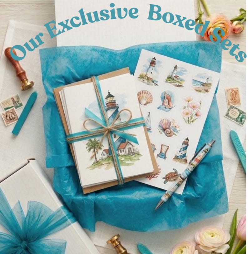 Aesthetic Snail Mail Kit | Watercolor Stationery Box | Letter Writing Gift Set | Pastel Note Cards & Envelopes 2