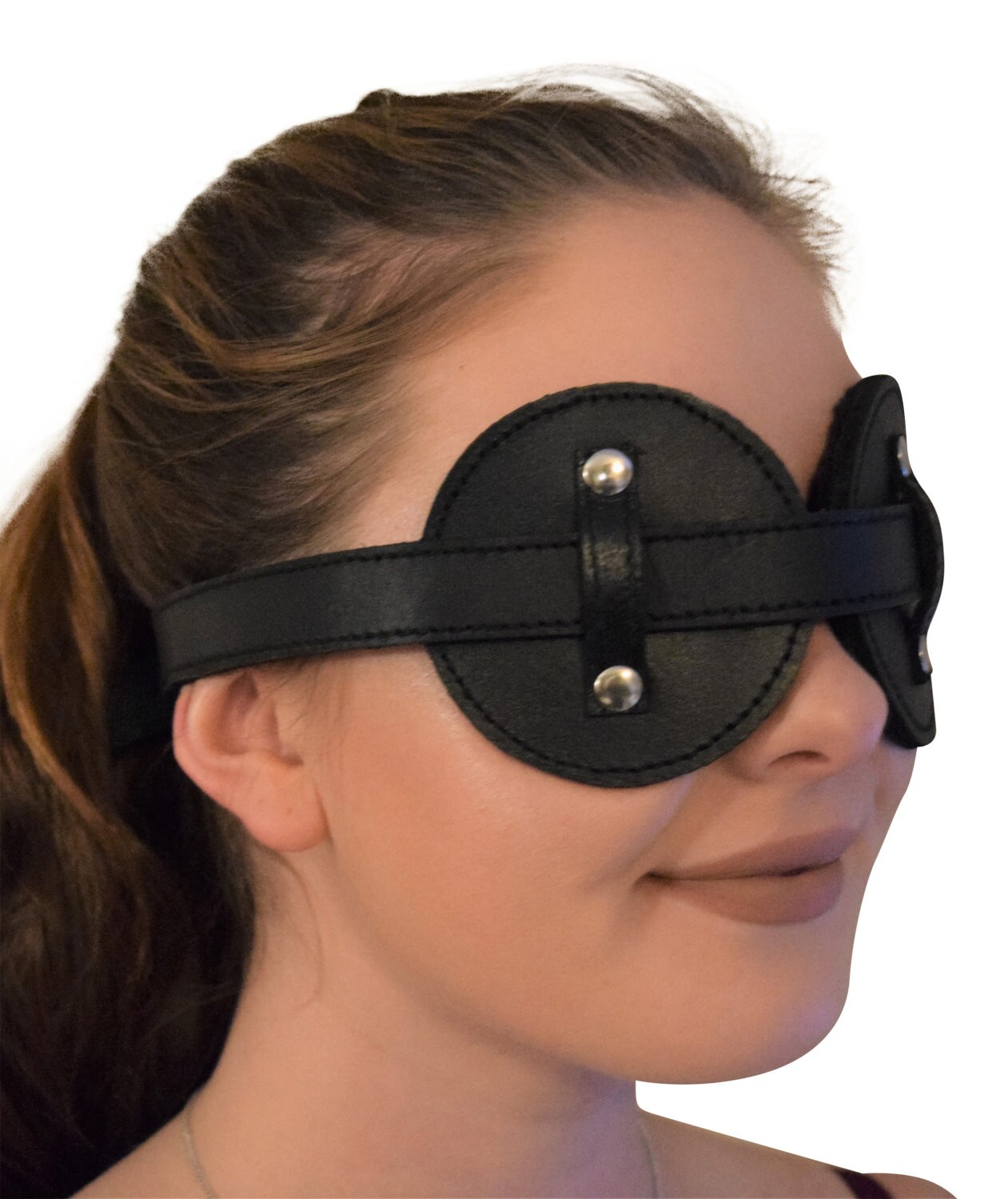 Fur Lined Real Leather Blindfold