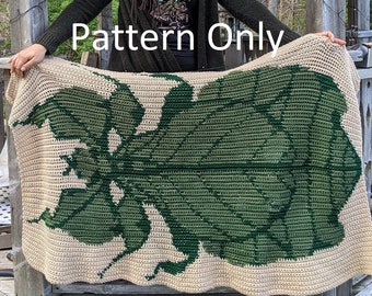 Leaf Bug Crochet Throw*Pattern Only* (Phyllium)