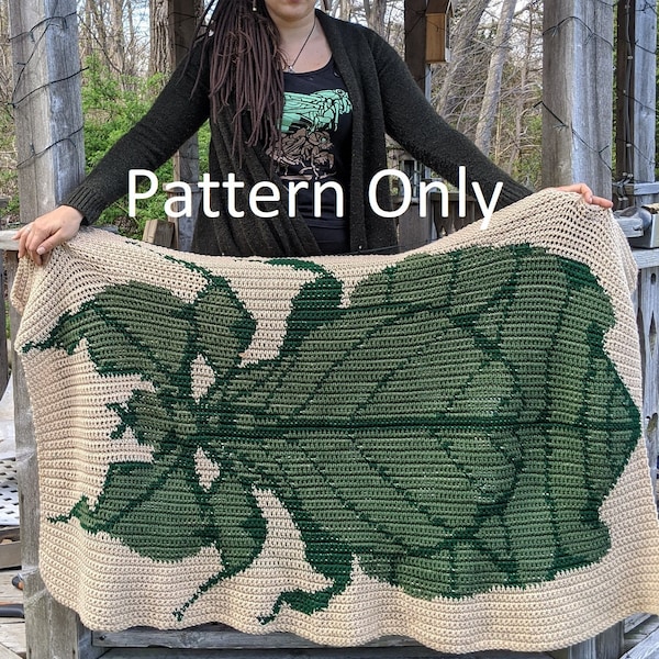 Leaf Bug Crochet Throw*Pattern Only* (Phyllium)