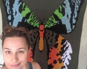 Sunset Moth Crochet Tapestry *Pattern Only*
