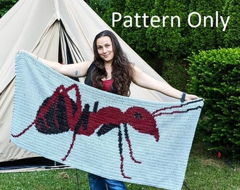 Ant (red) Throw Crochet *Pattern Only*