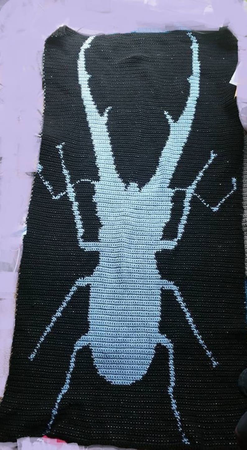 Stag Beetle Crochet Pattern Only Blanket image 6