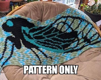 Cicada CrochetThrow *Pattern Only*