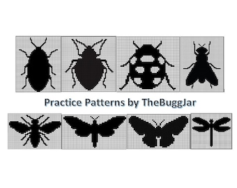 Practice Pattern Kit Crochet (8 smaller patterns) Bug Themed