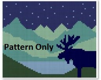Baby Blanket Crochet Pattern (Moose & Mountains)