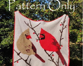 Par de mantas cardenales crochet *Solo patrón*