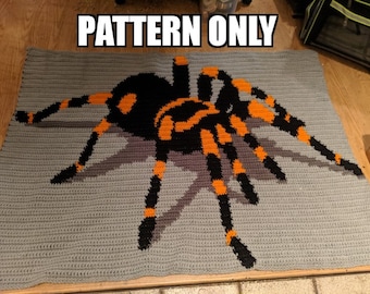 Redknee Tarantula Blanket Crochet *Pattern Only*