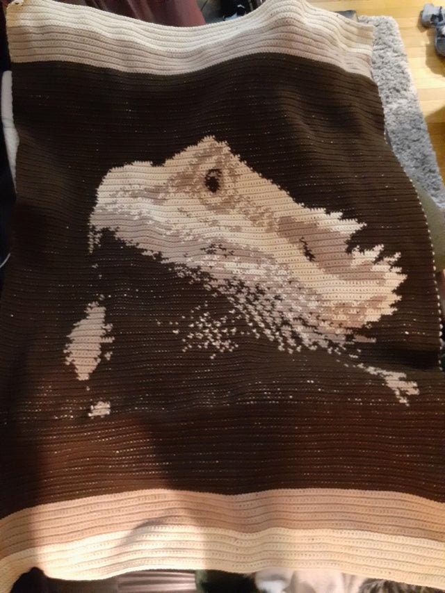 16 Bearded Dragon Crochet Patterns for Reptile Lovers, Gifts, and Plush Decor 7 Bearded Dragon Blanket Crochet *Pattern Only