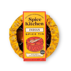 Indian Spice Tin with 9 spices & Handmade Silk Sari Wrap