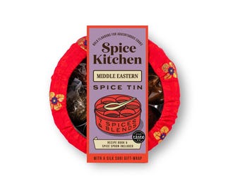 Middle Eastern Spice Tin with Silk Sari Giftwrap