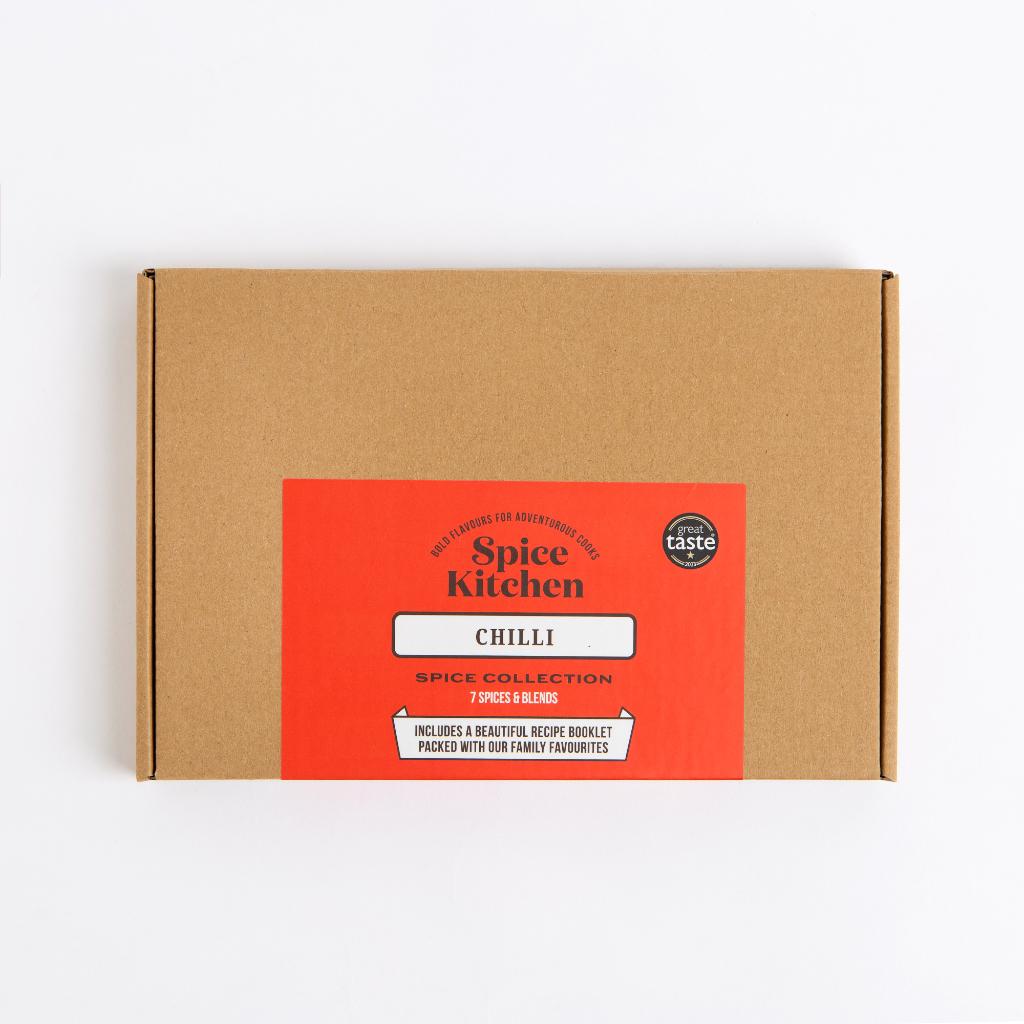 Spice Kitchen International Chilli Collection includes 7 premium, selected chillies together with a stainless steel Chilli storage tin