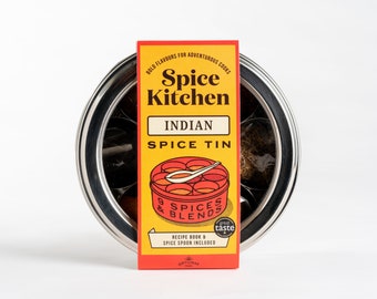 Indian Spice Tin – Spice Kitchen Masala Dabba Set, Gift for Foodie