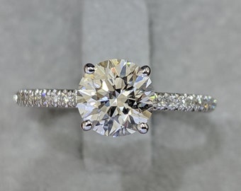 1 3/4 Carat VS Diamond Engagement Ring, Solitaire Diamond Ring, VS1 Diamond Ring, Round Diamond Promise Ring