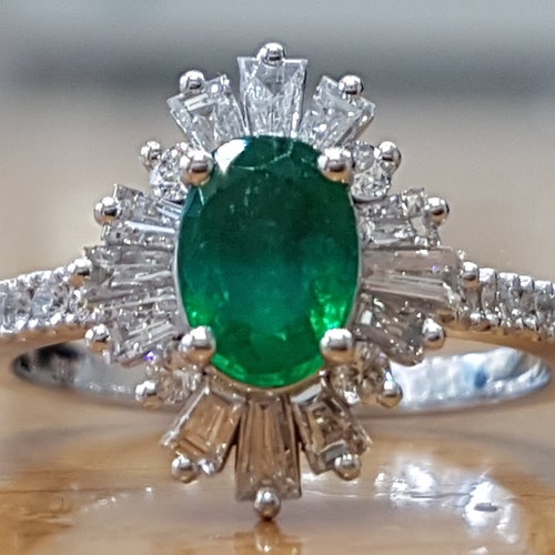 Vintage Emerald Ring Art Deco Emerald Ring Great Gatsby - Etsy