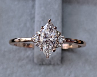 1/2 Carat Marquise Diamond Ring, Marquise Cut Engagement Ring, Marquise Engagement Ring, Victorian Engagement Ring, Victorian Diamond Ring