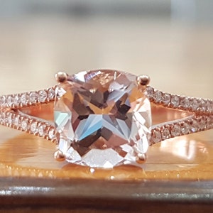 2 Carat Morganite Engagement Ring Rose Gold