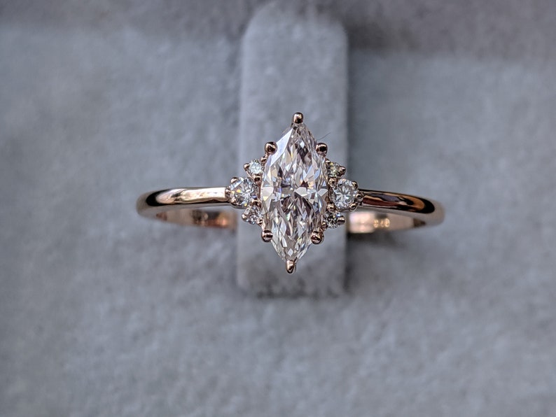 1/2 Carat Marquise Diamond Ring, Marquise Cut Engagement Ring, Marquise Engagement Ring, Victorian Engagement Ring, Victorian Diamond Ring 