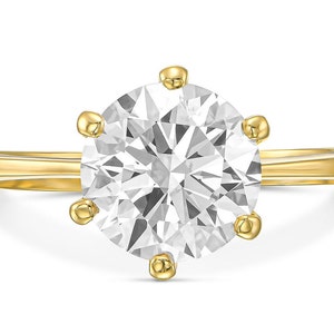 3 Carat Lab Grown Diamond Engagement Ring, F VS1 Solitaire Diamond Ring Round Brilliant IGI Certified 14k 18k Platinum 6 Prongs
