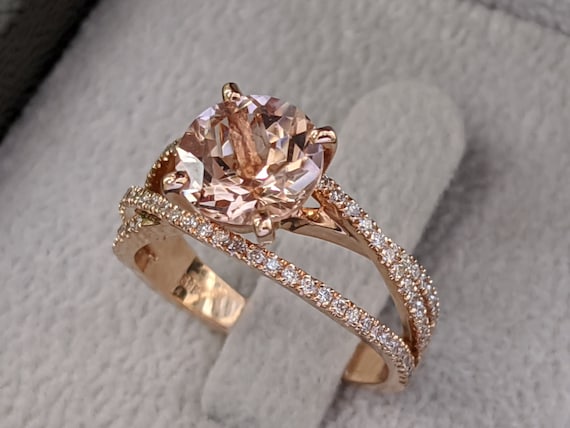 Morganite engagement ring etsy clearance
