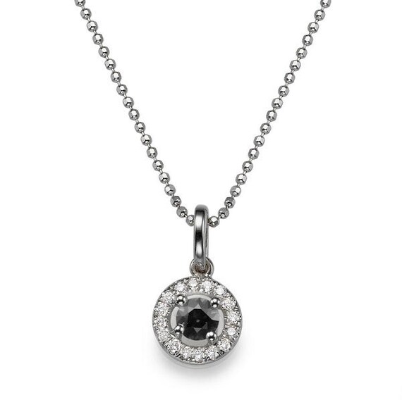 Diamond Pendant Necklace 14K White Gold 