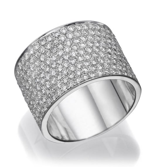 Pave wide hot sale band ring