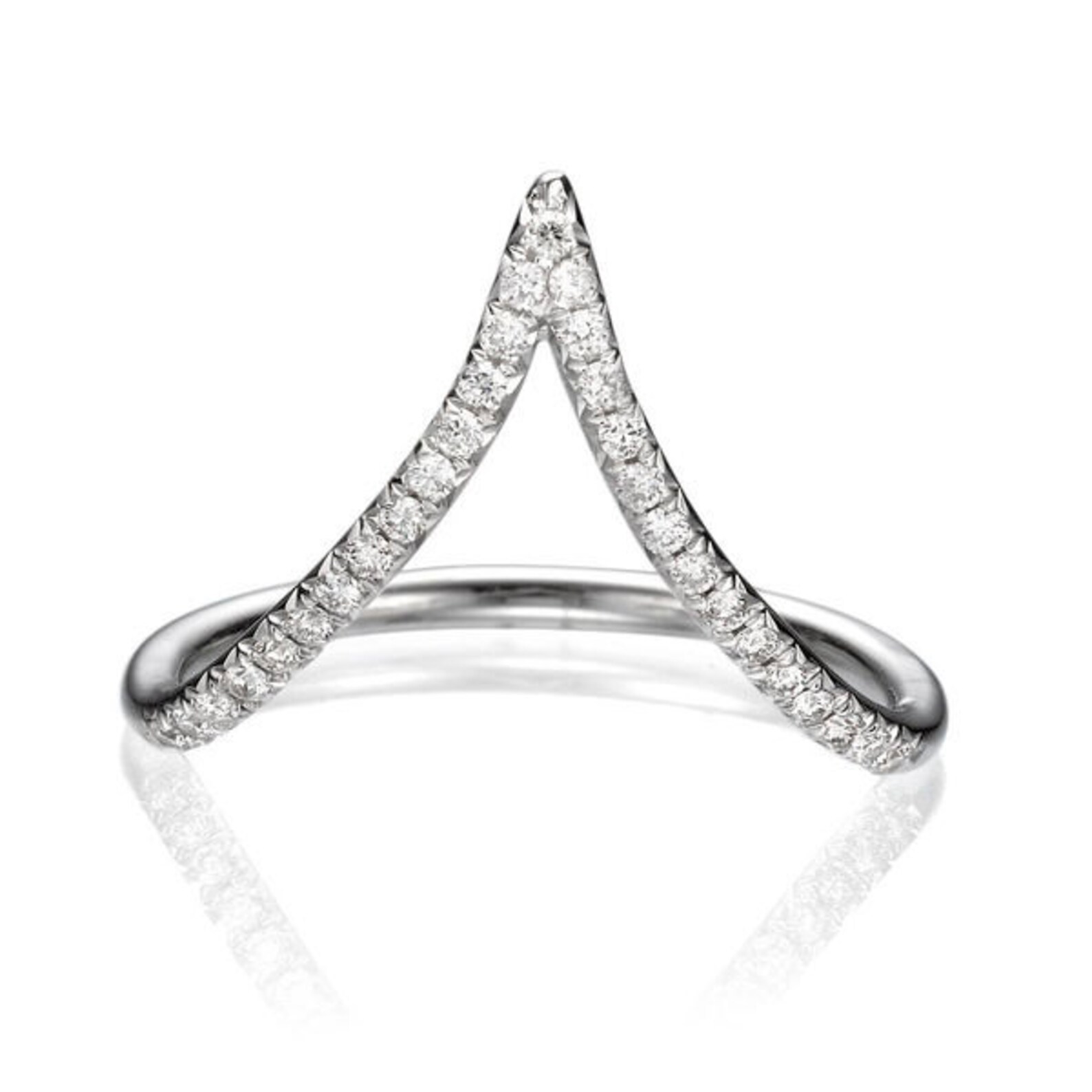 Triangle Ring V Shaped Ring Delicate Thin Wedding Band 1/4 Etsy