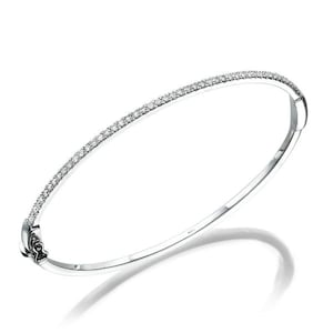 1/2 Carat Diamond Bangle, 14K White Gold Diamond Bracelet