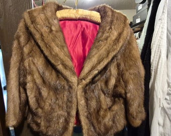 Vintage fur crop jacket