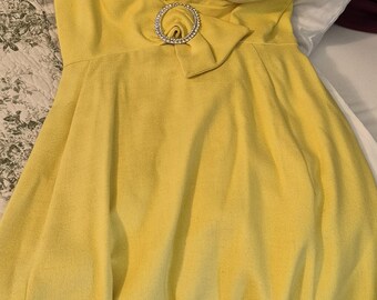Mid century yellow cocktail dress