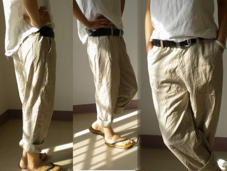 tapered linen pants women