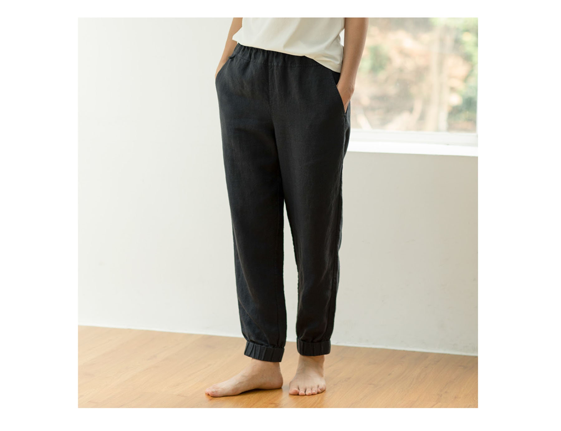 linen jogging pants