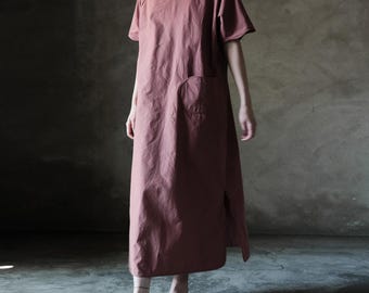 N030---Paper Cotton Modified Qipao Dress in Coral Pink, Cheongsam Dress, Chinese Dress, Girl's Chinese Costume, Made to Order.