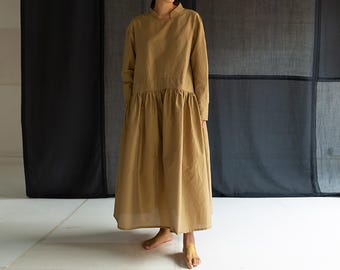 D274---Dupioni Silk Stand Collar Dress, Made to Order.