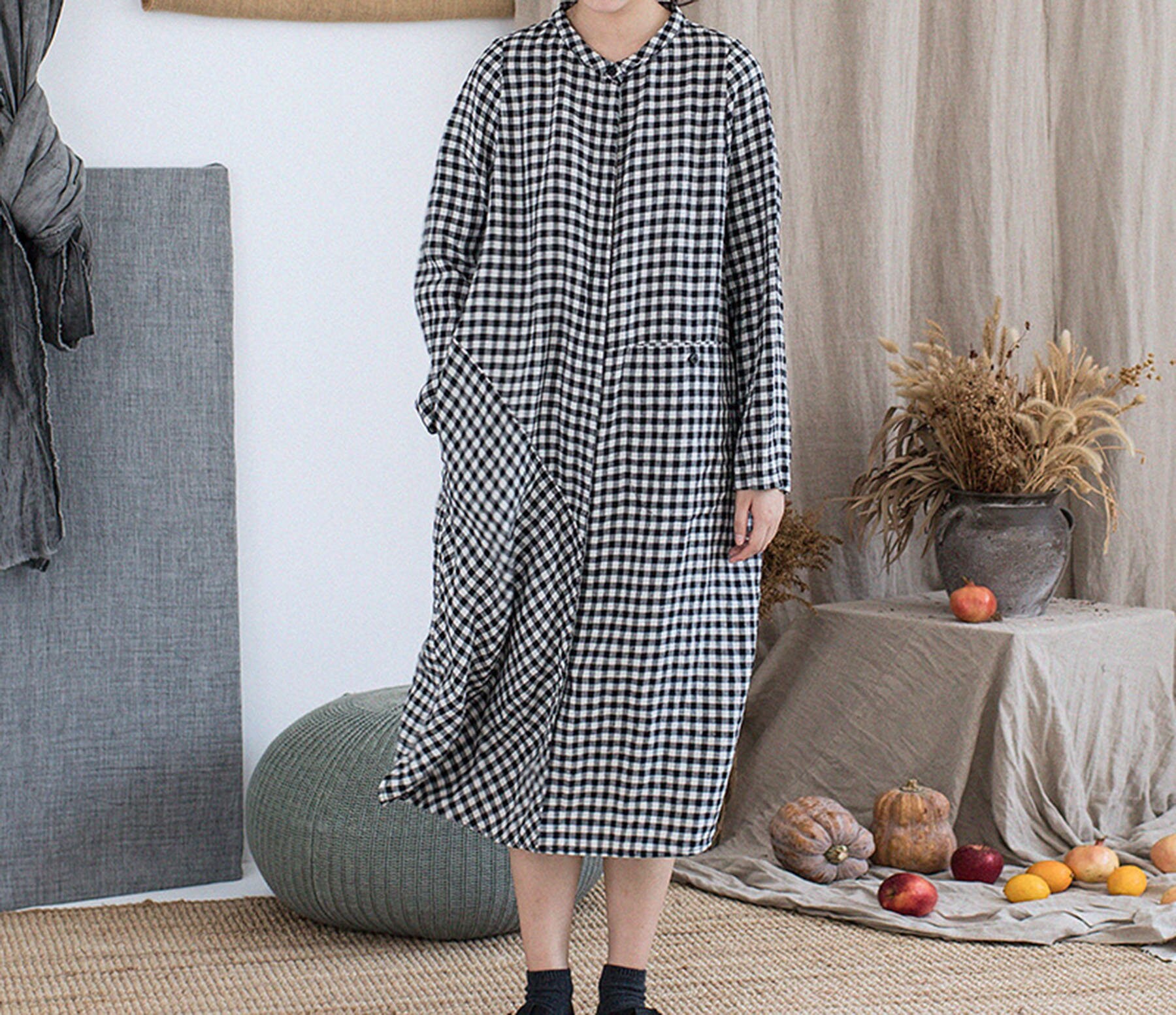 grey check shirt dress PixieGirl Petite Women's Black Check Print Shirt Dress