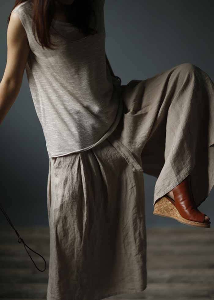 Old Euro Linen Wide Trousers Germany製 Vintage Linen Blend Wide Leg Pant - Off White – Brixton