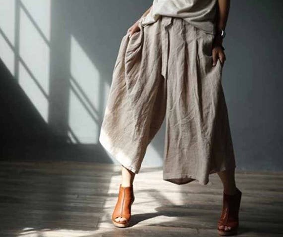Old Euro Linen Wide Trousers Germany製 Vintage Linen Blend Wide Leg Pant - Off White – Brixton
