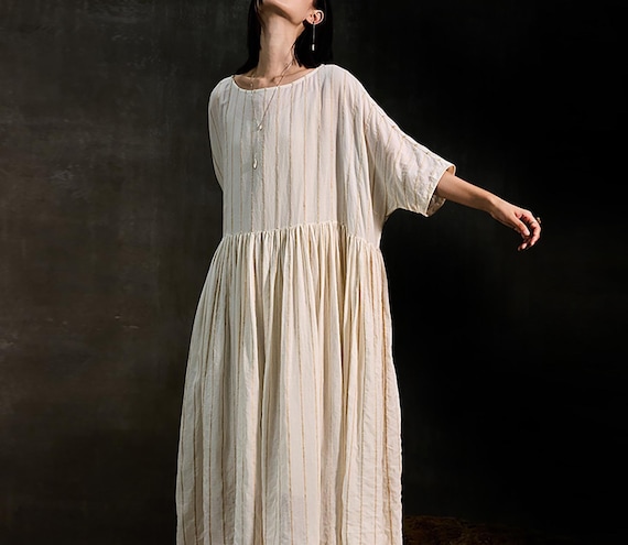 silk linen blend dress Otomo Silk Linen Blend Maxi Dress
