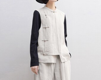 YANYAN/ヤンヤン　Linen Mabo VEST サイズM YANYAN/ヤンヤン Linen Mabo VEST サイズM
