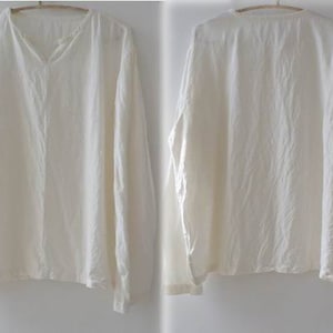 181---Men&#39;s Heavy Weight Washed Linen Shirt, Long Sleeve Top, Made to Order, S M L  XL XXL.