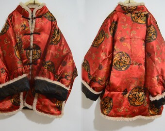 Asian Satin Jacket || Chinese Quilted Jacket || Size Small Asian Satin Jacket || Chinese Quilted Jacket || Size Small