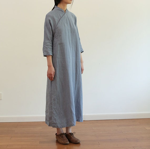 577simplicity Light Blue Modified Cheongsam Dress 3/4 - Etsy