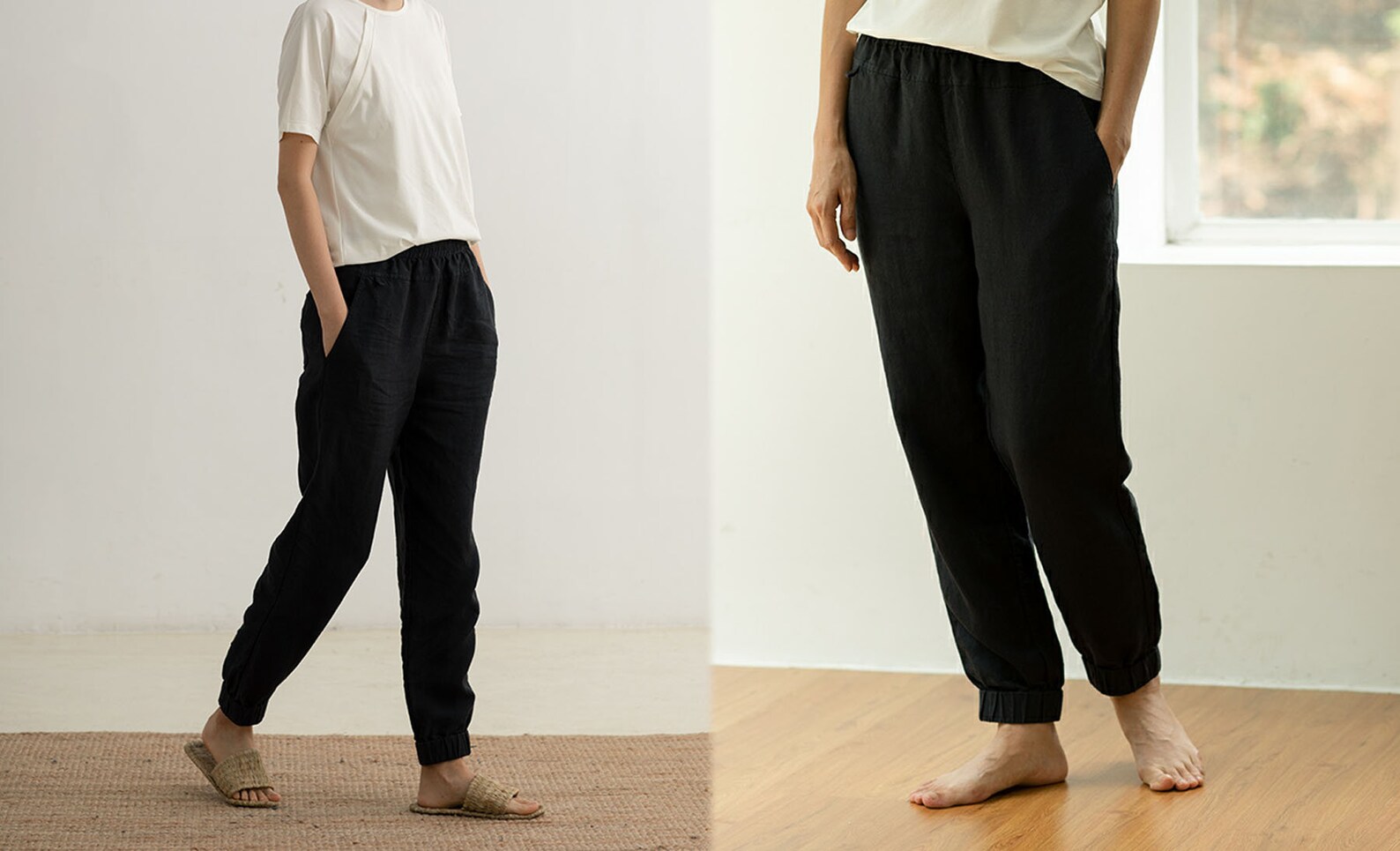 linen jogging pants