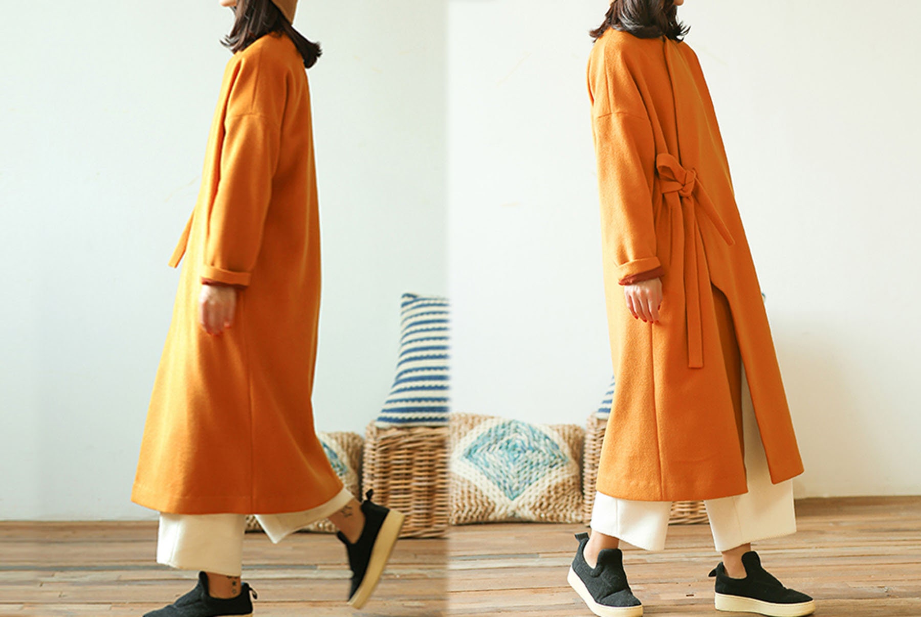 Wool Coat Women, Cashmere Winter Coat, Long Jacket, Double