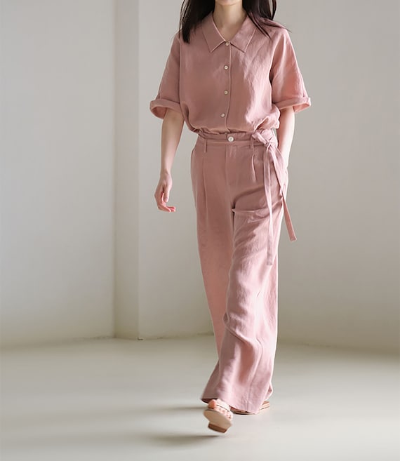 linen dress pants womens Boden Women's Belgravia Linen Pants in Blue main image 1