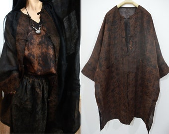 X124---Reversible Mud Silk Organza Jacquard Chinese Coat, China Jacket, Gambiered Silk Short Cheongsam Coat,  Made to Order.