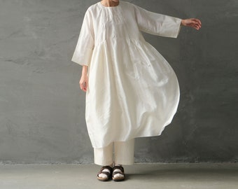 Q912---Dupion Silk Tunic Dress, Dupioni Silk Dress, Minimalism, Simplicity, Eco-friendly Dupioni Silk Wedding Dress,  Made to Order.