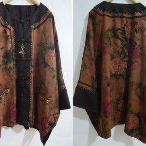 X271---Mud Noil Silk Chinese Jacket, Gambiered Silk Cheongsam Coat,  Made to Order.