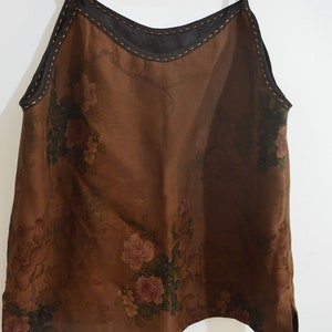 X087Reversible Printed Mud Silk Cami Top, Gambiered Silk Speghetti Top, Camisole, Made to Order. image 2